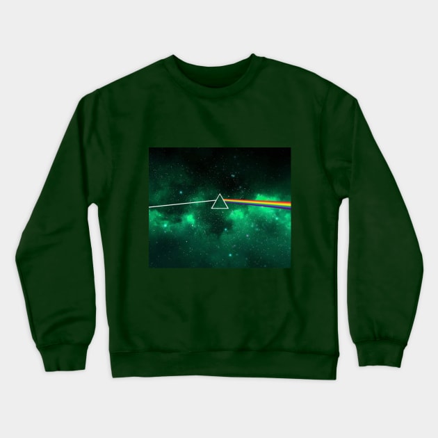 Pink Floyd Dark Side of the Moon Space Green Crewneck Sweatshirt by Irla